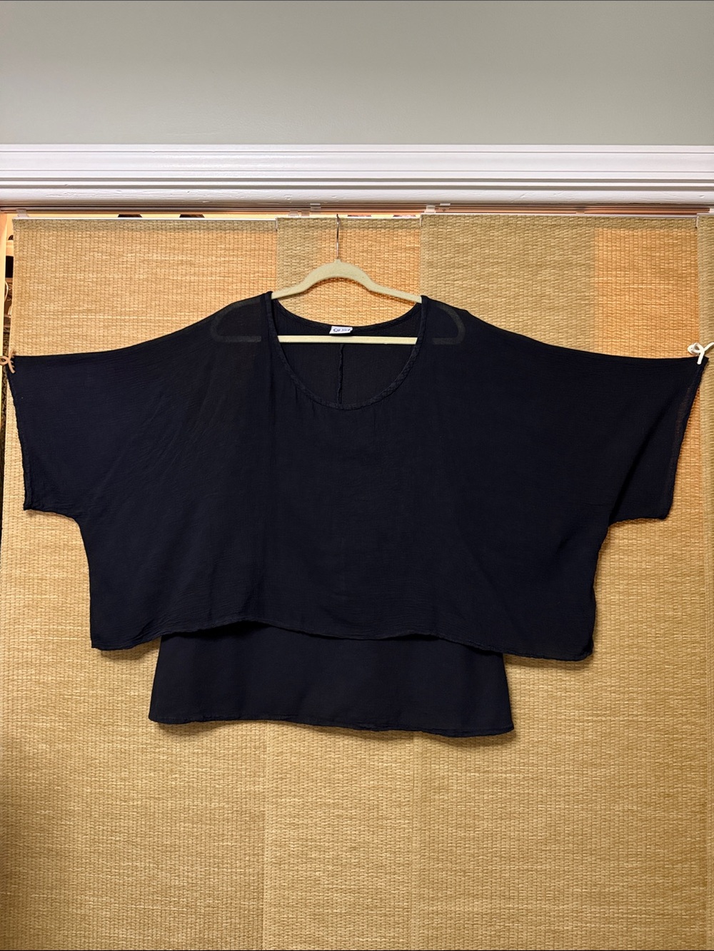 Oh My Gauze! Black Layered Dolman Sleeve Tunic